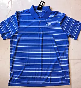 ADIDAS TEXAS A&M AGGIES *RARE* BLUE GOLF POLO mens SHIRT SIDELINE NEW with TAGS! - Picture 1 of 9