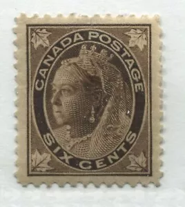 Canada QV 1897 6 cents Leafs mint o.g. hinged very slight vertical crease - Picture 1 of 1