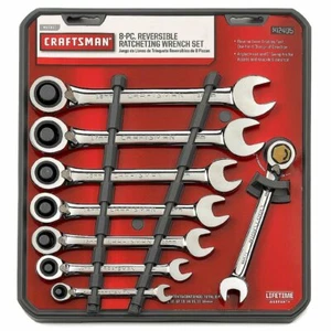 NEW NOS SEARS CRAFTSMAN 8 PiECE REVERSiBLE RATCHETiNG WRENCH SET METRiC MM 42405 - Picture 1 of 2