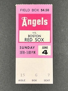 6-4-1978 Boston Red Sox @ California Angels MLB Baseball Ticket - Picture 1 of 2