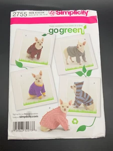 Dog Sweater Coat Hoodie Clothing Sewing Pattern Simplicity 2775 Pet SzS-M UNCUT - Picture 1 of 3