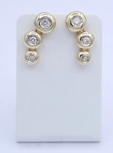 Ohrstecker mit Diamanten 0.50 ct / 585er 14 Karat Gelbgold - Bild 1 von 4