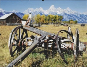 8,5X11 "Homestead Wagon" noviembre 2016 calendario Grand Teton foto enmarcada por Abi - Imagen 1 de 5