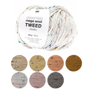 Rico Knitting Wool Yarn Essentials Mega Tweed Chunky Superwash Merino Crochet - Picture 1 of 11