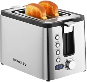 2 Slice Stainless Steel Toaster with Wide Slots Bagel Function Toast Boost New - Picture 1 of 8