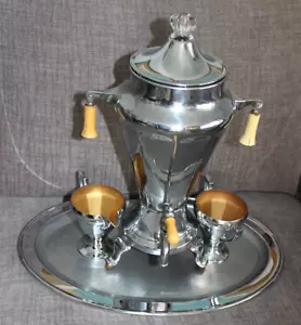 Art Deco Perkolator Kaffeekanne. S/C & Tray Manning Bowman & Co. FUNKTIONIERT - Bild 1 von 8