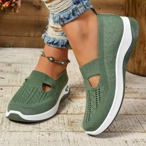 Soft Knitted Sneakers for Women Breathable Comfort Casual Sports Shoes Summer Us - Picture 1 of 32