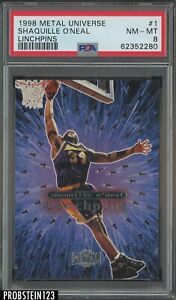 1998-99 Metal Universe Linchpins #1 Shaquille O'Neal Lakers HOF PSA 8 NM-MT