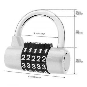 Cabinet Door Handle Combination Lock Padlock Password Lock, Gym Lock, 5-Digit - Picture 1 of 15