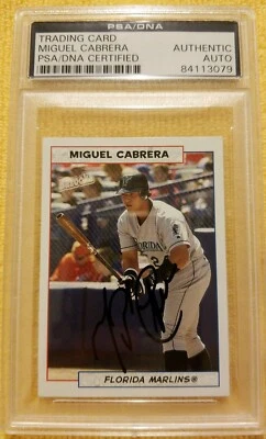 2005 Bazooka Mini Miguel Cabrera autographed! PSA/DNA - Image 1 of 3