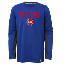 NBA Kids Detroit Pistons Athletic T-Shirt M 5-6 Boys Girls Blue Long-Sleeve