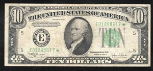 ⭐⭐ 1934-C $10 RICHMOND STAR FEDERAL RESERVE NOTE FRN Fr 2008-E* 98617 - Picture 1 of 2