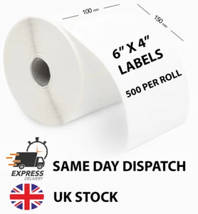 SELF ADHESIVE SHIPPING LABELS 6X4" 150MM X 100MM LARGE ADDRESS STICKERS THERMAL - Picture 1 of 12