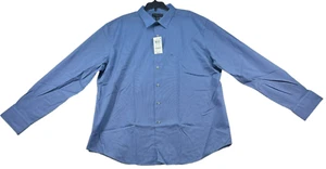 Alfani Dress Shirt Mens size XL Slim Fit Blue Striped 17-17.5 Business New - Picture 1 of 6