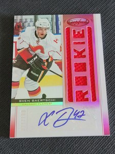 2012-13 PANINI CERTIFIED SVEN BAERTSCHI #177 #ed 71/100 ROOKIE AUTO JERSEY RC