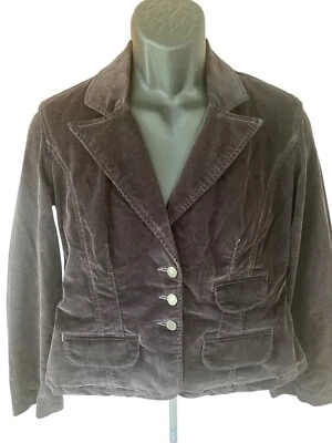 Chaqueta de pana para mujer Calvin Klein Jeans mediana negra elástica 3 botones alterada Foto 1 de 4