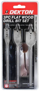 Dekton 3 Piece Flat Wood Drill Bit 1/2'' 3/4'' 1'' - Picture 1 of 1
