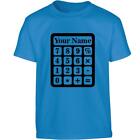 Kids Personalised Custom Name Novelty T-Shirt School Maths Day Calculator Tops