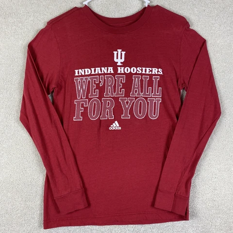 Indiana Hoosiers Youth Large Red Shirt NCAA Adidas Youth Large Long Sleeve Shirt Cover