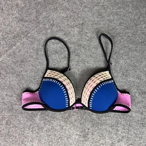 Victoria's Secret Damen Badeanzug 34A Bikini Oberteil Blau Pink Strand Schwimmen Fabelhaft - Bild 1 von 7