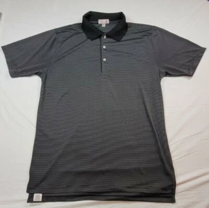 Peter Millar Shirt Men 2XL Summer Comfort Polo Stripe Black Short Sleeve Golf - Picture 1 of 8