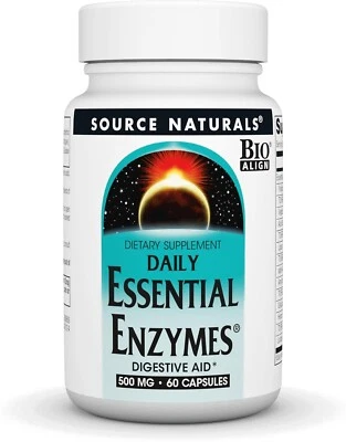 Source Naturals, Inc. Enzimas Essenciais Diárias 500mg 60 Cápsulas - Imagem 1 de 4