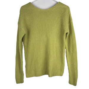 Neu mit Etikett Loft Zitronengras Pullover zum Binden V-Ausschnitt gelb grün Strick 100 % Baumwolle Größe Small - Bild 1 von 4