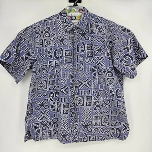 Cooke Street Shirt Mens 2XL Blue White Geometric Button Up Short Sleeve Hawaii - Picture 1 of 9