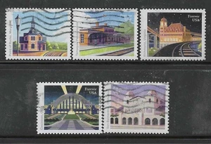 US Sc# 5758-5762 CLASSIC RAILROAD STATIONS SET of 5 USED SINGLES OFF PAPER SOUND - Picture 1 of 1
