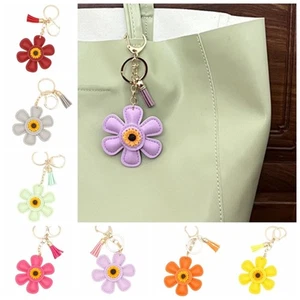 Multi-color Sunflower Keychain Tassels Flower Bag Pendant Couple - Picture 1 of 19
