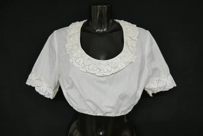 Gr.44 Dirndlbluse weiß Bluse für Dirndl Dacron Baumwollmischung Spitze B11080 - Bild 1 von 4