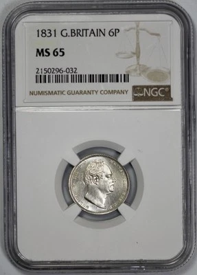 1831 Great Britain Silver 6 Pence NGC MS 65 - Image 1 of 4