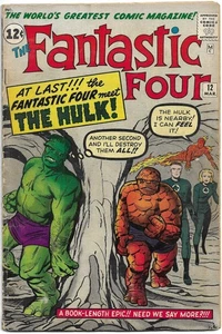 Fantastic Four #12 SILVER AGE MARVEL COMIC BOOK 1st Hulk vs The Thing CIRCA 1963 - Picture 1 of 2