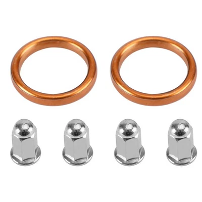 🚀2 Exhaust Gaskets & 4 Cap Nuts For Honda CB/CL160/175/200 XL/XR250/350/500/600 - Image 1 of 4