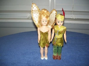Vintage 1950’s Walt Disney Peter Pan & Tinker Bell Dolls by Duchess Doll Co - Picture 1 of 2