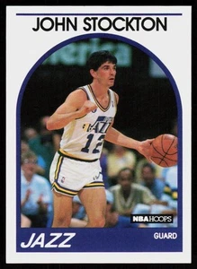1989-90 Hoops John Stockton #140 BASKETBALL CARD Utah Jazz - Picture 1 of 2