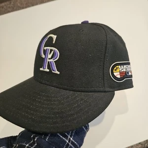 Colorado Rockies '07 World Series On Field Black New Era 59fifty Hat 7 1/4 Cap - Picture 1 of 19