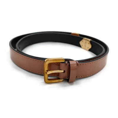 Autentica cintura Louis Vuitton Ceinture rosa beige vernice tono oro 80/32 82... - Immagine 1 di 4