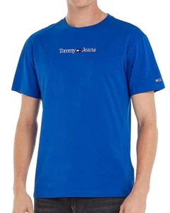 Tommy Jeans Casual T-Shirt Tjm Classic Linear Baumwolle Blau - Bild 1 von 2