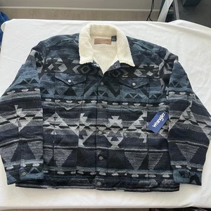 Giacca uomo Wrangler foderata sherpa stampa jacquard western sud-ovest azteco 2XL - Foto 1 di 8