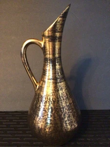 Vintage Stangl Pottery Mid Century Gold Brushed Pitcher / Vase 11” MCM Ewer - Picture 1 of 9