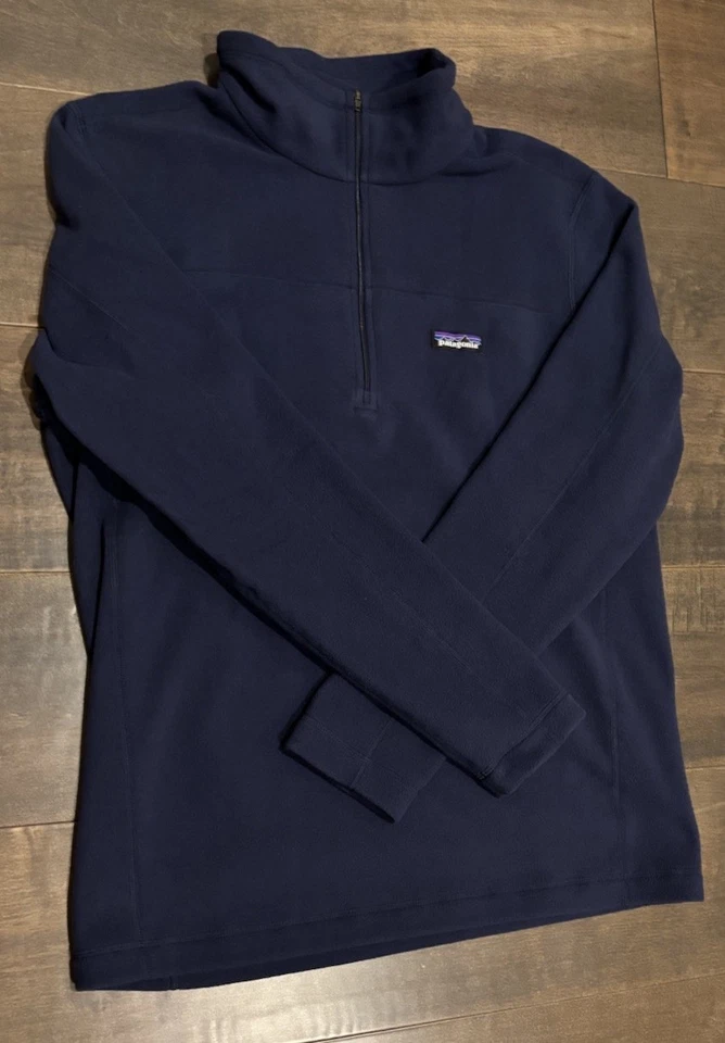 Men's PATAGONIA Micro D 1/4-Zip Fleece Pullover Navy Medium - Image 1 of 4