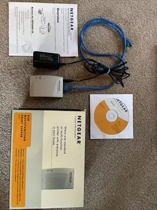 Netgear PS121v2 multi-function USB Mini Print Server W/ Power Adapter & software - Picture 1 of 8