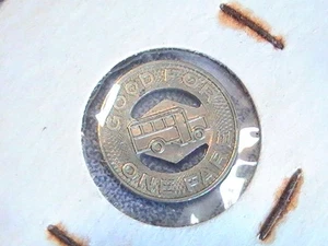 TRANSIT TOKEN ELKHART MOTOR COACH CORP'N GOOD FOR ONE FARE #4 - Bild 1 von 4