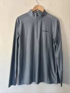 Mens Berghaus Tech Top / Base Layer? 1/4 Zip Long Sleeve Grey Size M - Picture 1 of 9