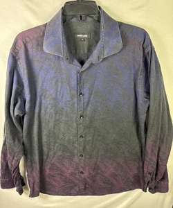 Jared Lang Men’s XL Shirt Purple Blue Gradient Ombre Long Sleeve Made in Turkey - Picture 1 of 5