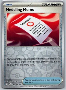 Meddling Memo 181/191 Reverse Holo SV08: Surging Sparks NM - Picture 1 of 2