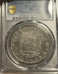 1743 MO MF Mexico 8 Reales Pillar PCGS VF 30 - Picture 1 of 5