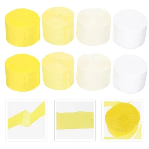 8 Piezas Rollo de Papel Decorativo Fiesta Decoración Bebé Serpentinas Color Crepe - Imagen 1 de 12