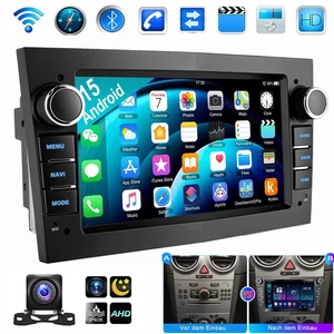 Android 15 Carplay Autoradio GPS Für Opel Astra H Corsa C D Meriva Zafira B +KAM - Bild 1 von 15